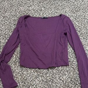 Zara Deep Purple Long Sleeve Top
